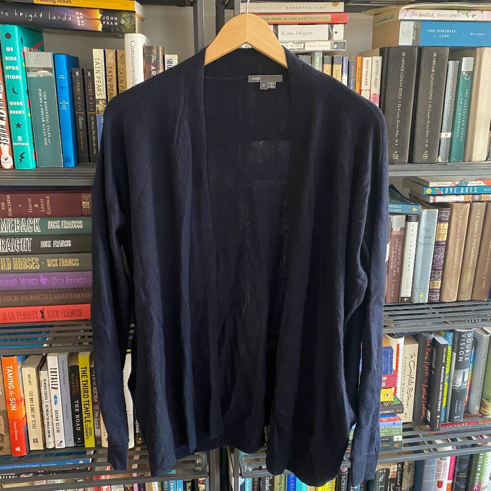 Vince cashmere cardigan in navy, size L